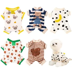 Monos para perros y gatos con patrón oso - ropa cálida para Chihuahua