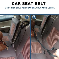 Cinturón de seguridad de coche para mascotas 2 en 1, Color sólido, correa de plomo, cinturón de seguridad para asiento trasero, arnés ajustable para Collar para perros y gatitos, accesorios para mascotas