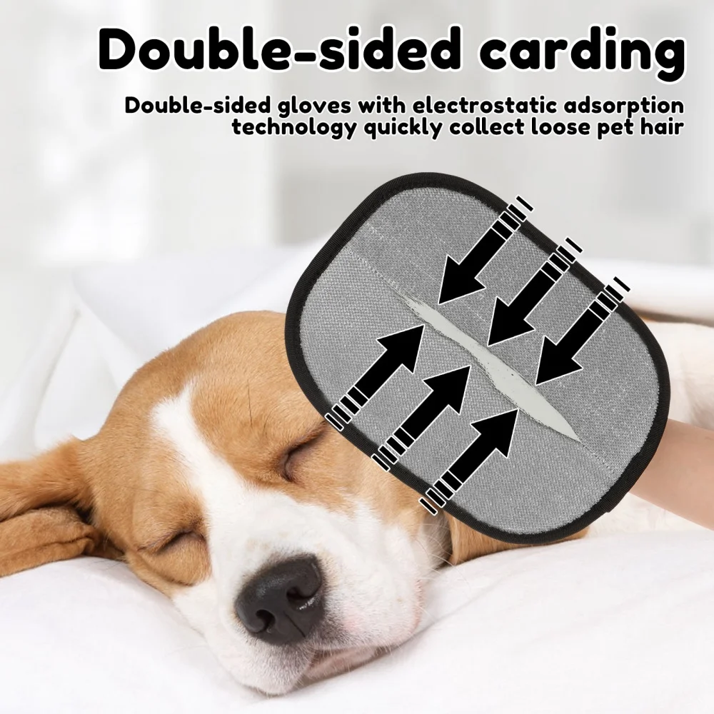 Guantes estáticos para mascotas, guantes de depilación estática, cepillos de aseo reutilizables y eficientes para el hogar, rodillo de depilación para mascotas - imagen 3