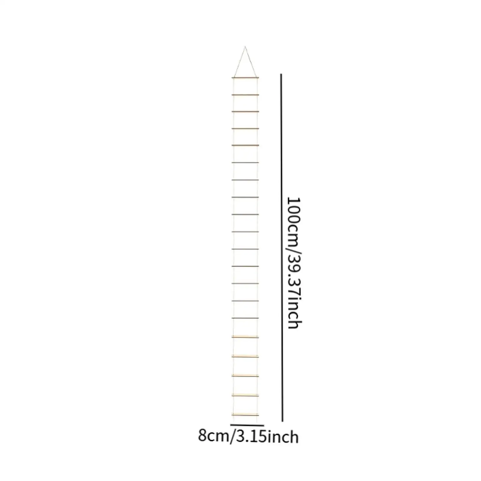 Miniature Ladder for Gnomes with 20 Wooden Steps for Windowsills
