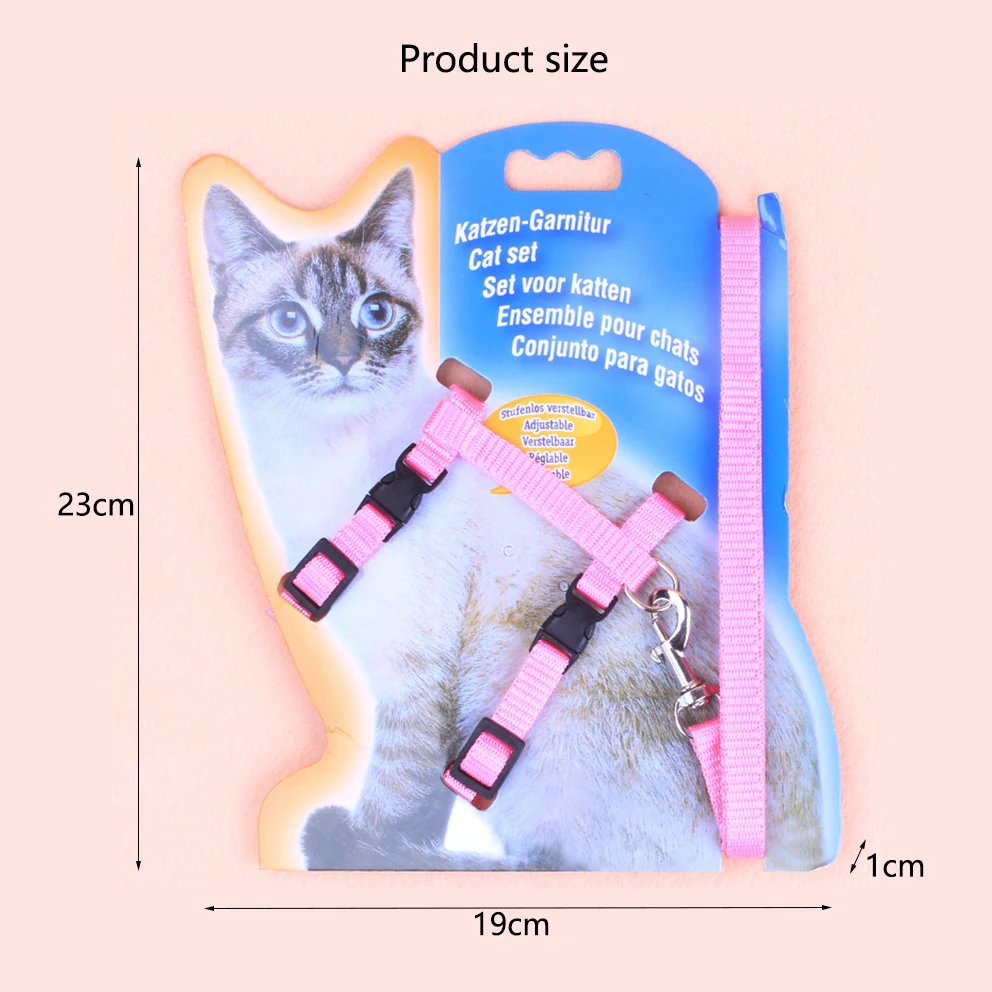 Correa para el pecho para gatos, cuerda de tracción de diseño simple, material de nailon de alta calidad, suministros para mascotas resistentes y duraderos, superventas
