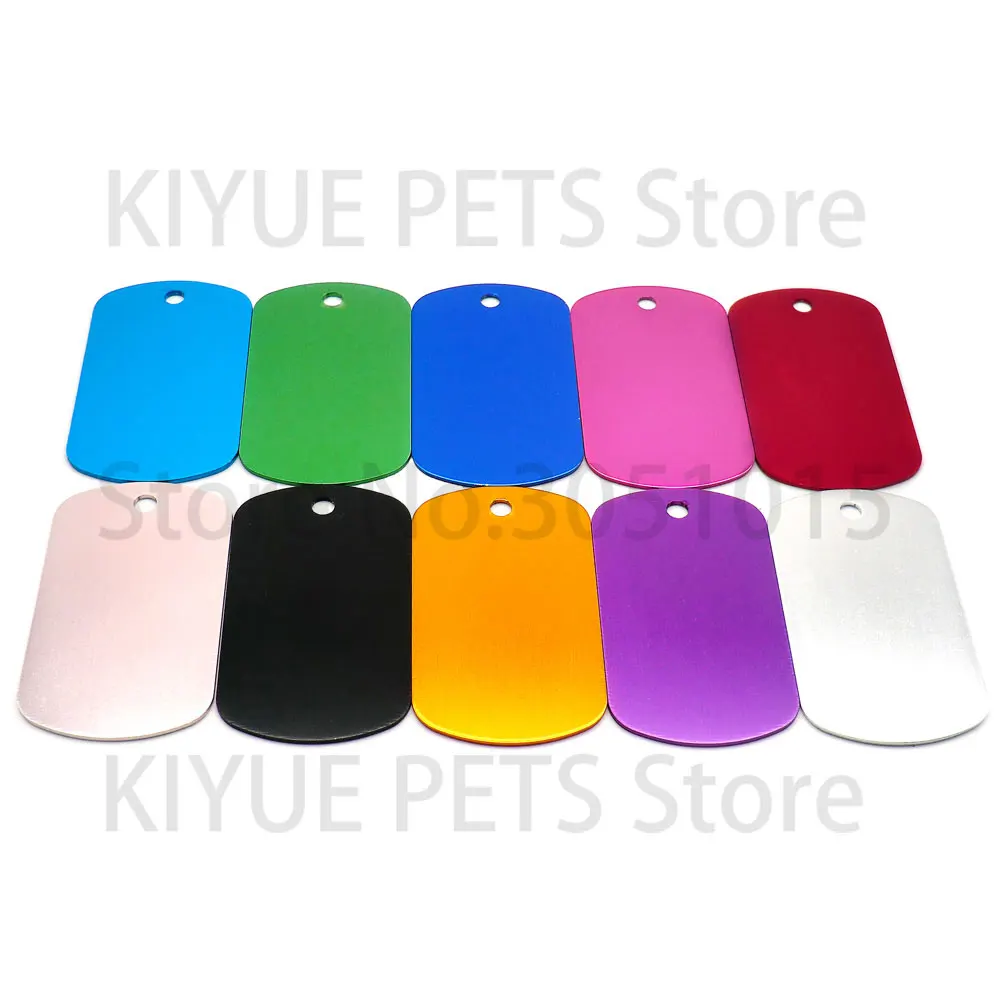 Venta al por mayor, 100 Uds., etiqueta de identificación militar para hombre, etiqueta de identificación de perro personalizada, silenciador, personalizado, grabado, nombre de mascota de gato, teléfono de aluminio - imagen 4