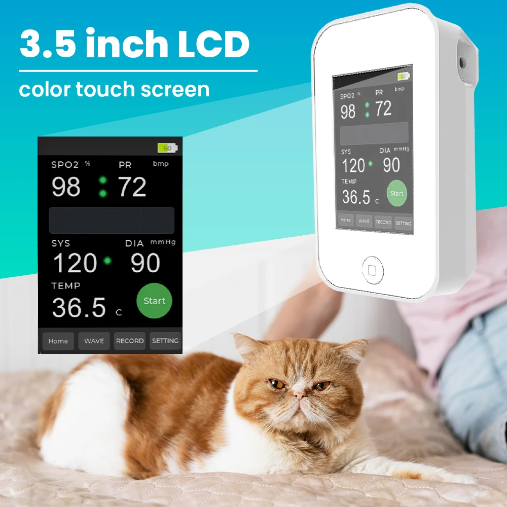 MYD-01 Monitor veterinario con pantalla táctil de 3,5 pulgadas, Animal mascota, NIBP SpO2 PR TEMP, monitoreo de parámetros de señales vitales - imagen 4