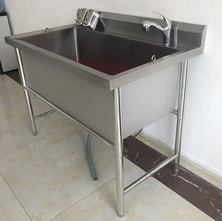 Bañera ordinaria para mascotas de acero inoxidable, bañera grande para perros, baño para perros - imagen 3