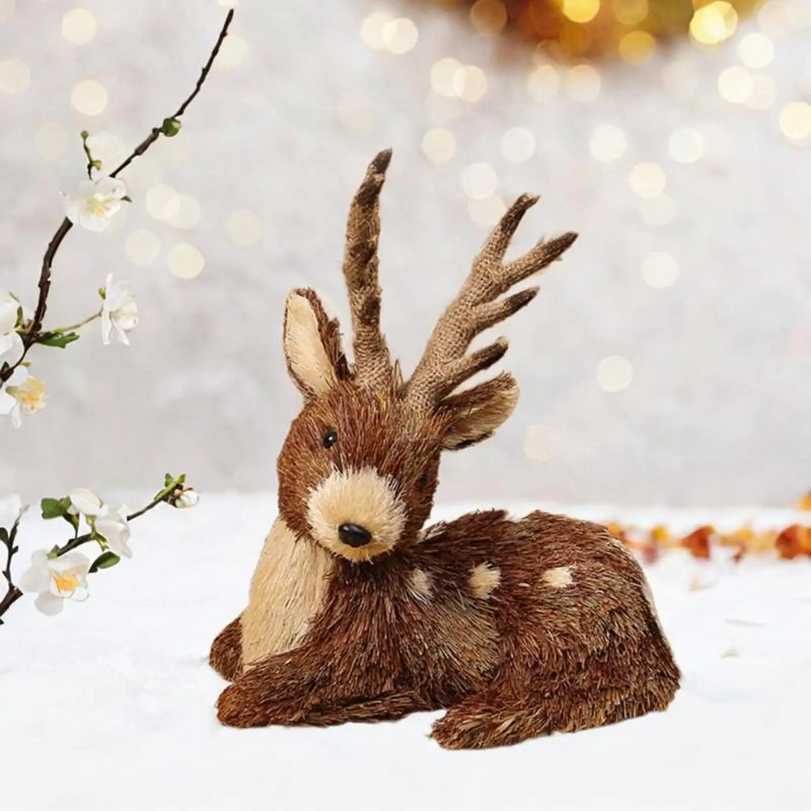 Christmas Deer Figurine Ornament Home Furnishing Decorative Table Centerpiece Creative Gift Christmas Decor for Farmhouse