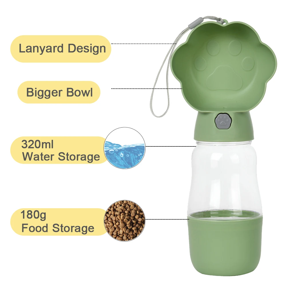 Botella 2 en 1 portátil para agua y comida de perros y gatos - imagen 4