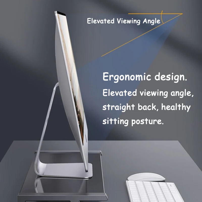 Soporte para Monitor de ordenador BEISHI, Base de marco de elevación de pantalla de escritorio ergonómica, estante de almacenamiento para el hogar y la Oficina, organizador de escritorio con concentrador USB - imagen 5
