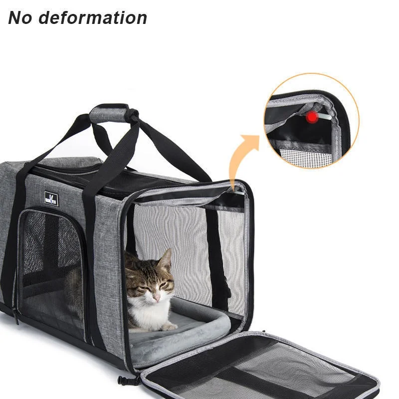 Transportín de mascotas de gran capacidad para viaje en coche, bolsa de mano transpirable para gatos, perros, carcasa de perrera portátil de concha suave, bolsa transportadora para mascotas - imagen 2