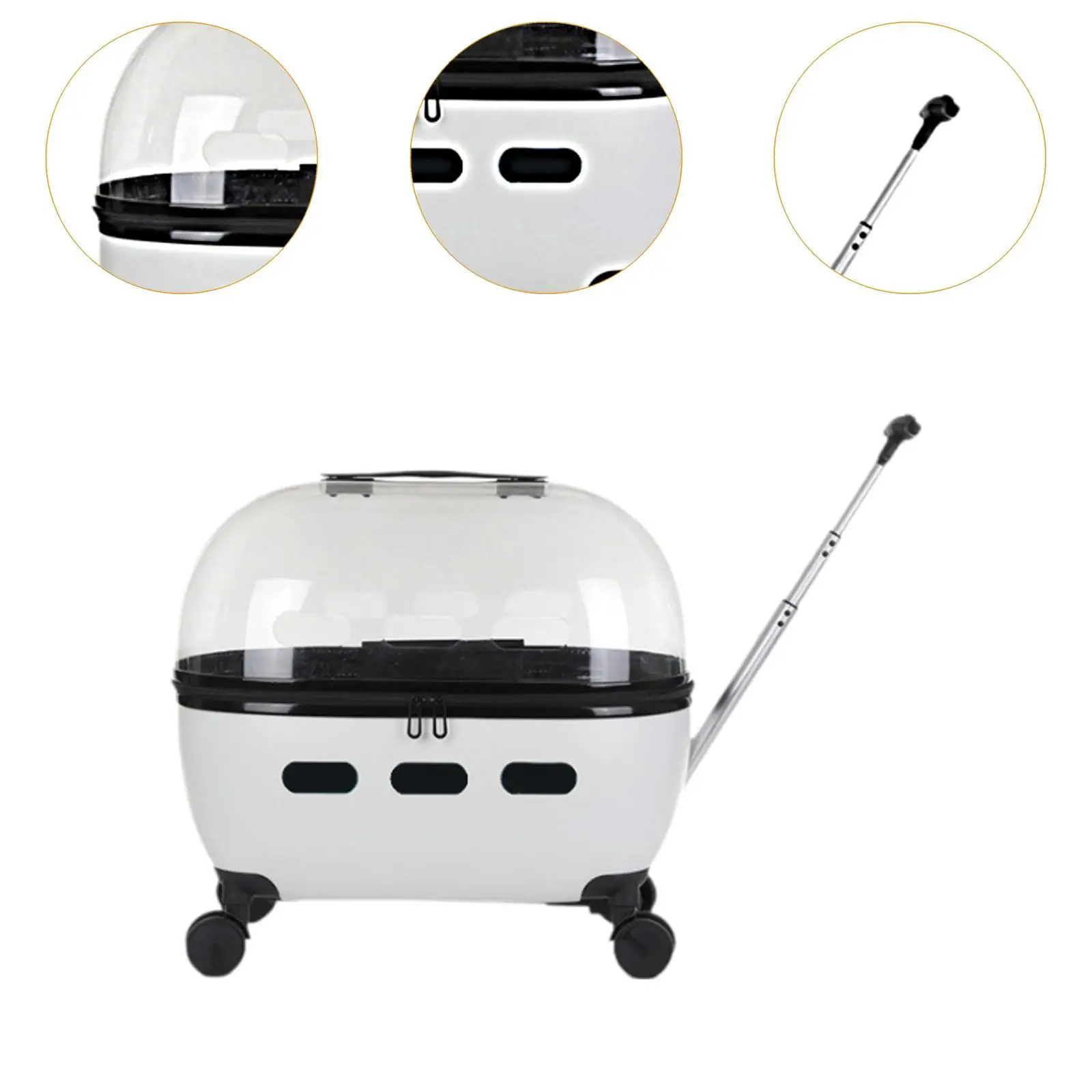 Cat Carrier with Rolling Wheels Dog Stroller for Cats Small Pets Outdoor