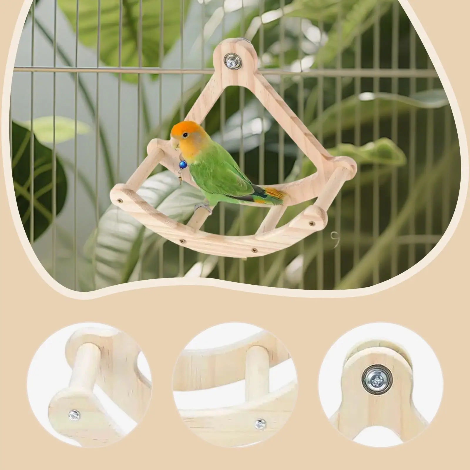 Bird Perch Toy Intelligence Puzzle Birdcage Accessories Interactive Rocking Parakeet Toy for Budgie
