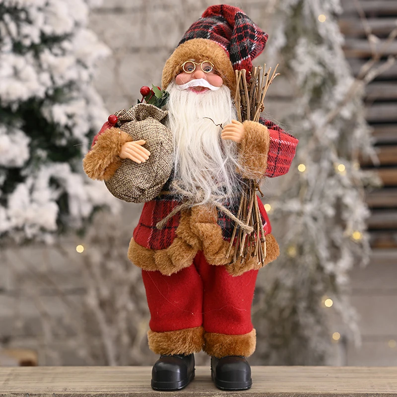 Muñeco de peluche de Papá Noel para el hogar, adorno de árbol de Navidad, regalos de Navidad Natal, muñeco de Chef, Feliz Navidad, Año Nuevo - imagen 3