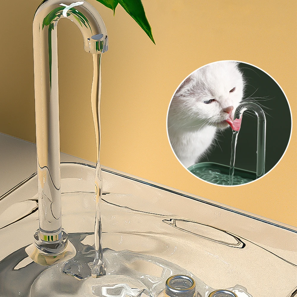 Bebedero de fuente de agua para gatos, dispensador de agua transparente con filtro automático de 1,5 l, bebedero de filtrado de recircular silencioso eléctrico para gatos y mascotas - imagen 5