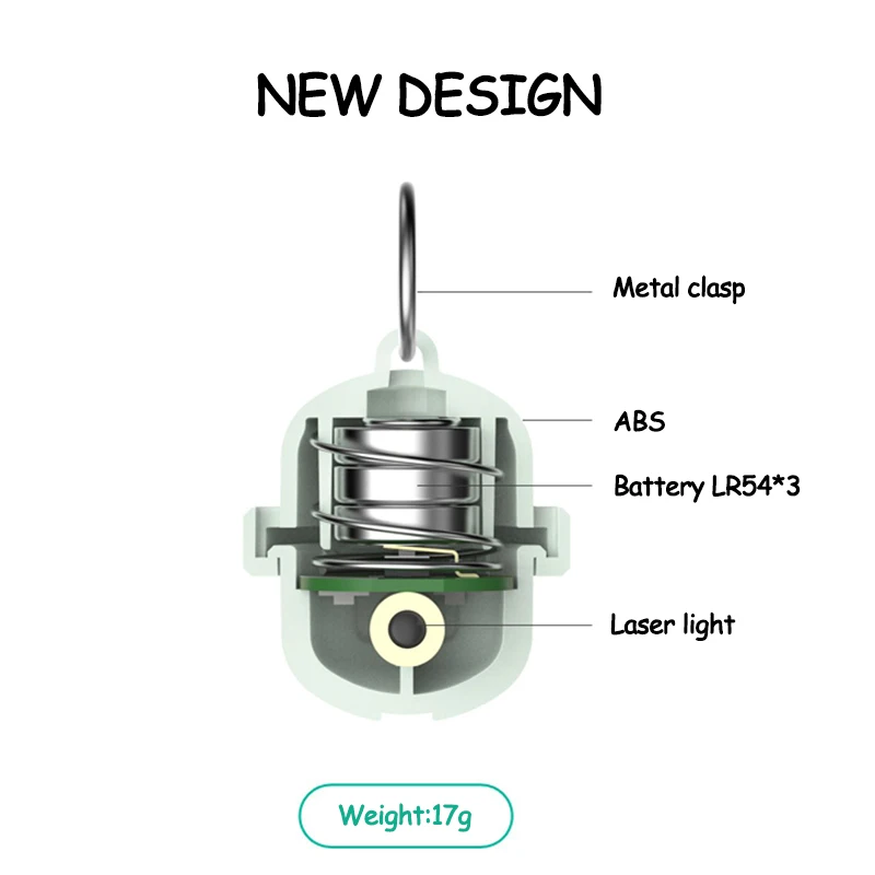 Juguete láser para gato, Mini Collar de campana automático con láser Irregular de 360 °, juguete interactivo de rayos infrarrojos para gato, manos libres - imagen 3