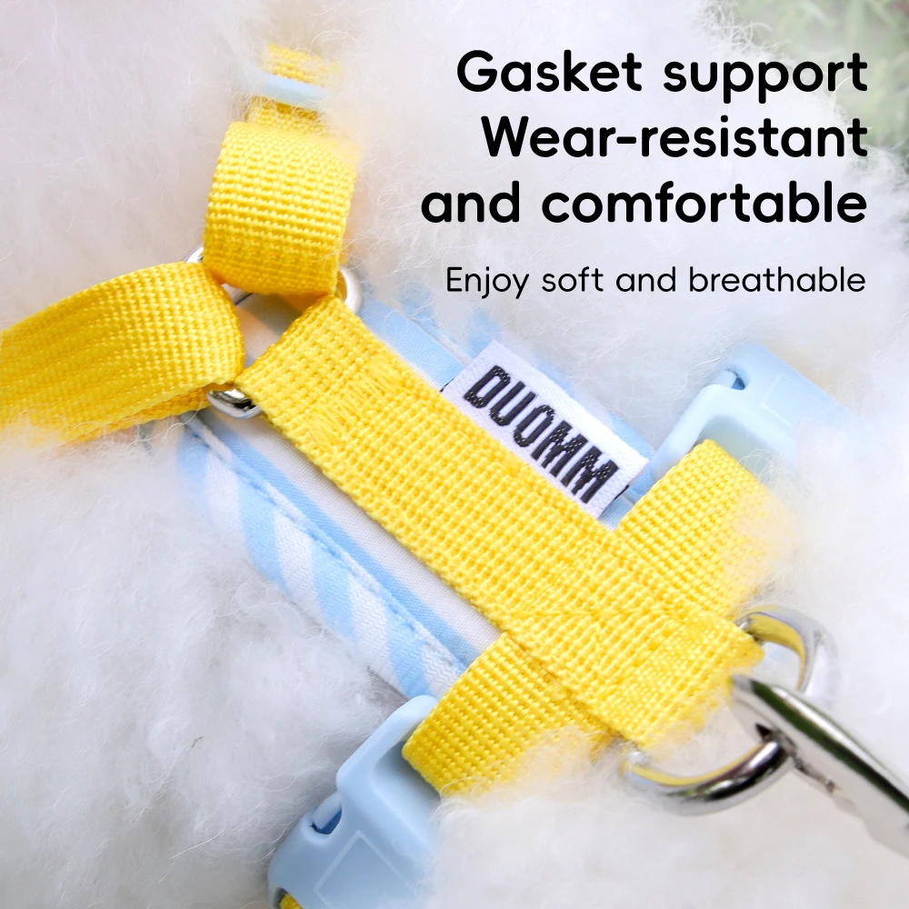 Nuevo Arnés para perros de estilo coreano con diseño de bloques de Color, chaleco ligero transpirable para mascotas para perros pequeños Bichon que caminan - imagen 2