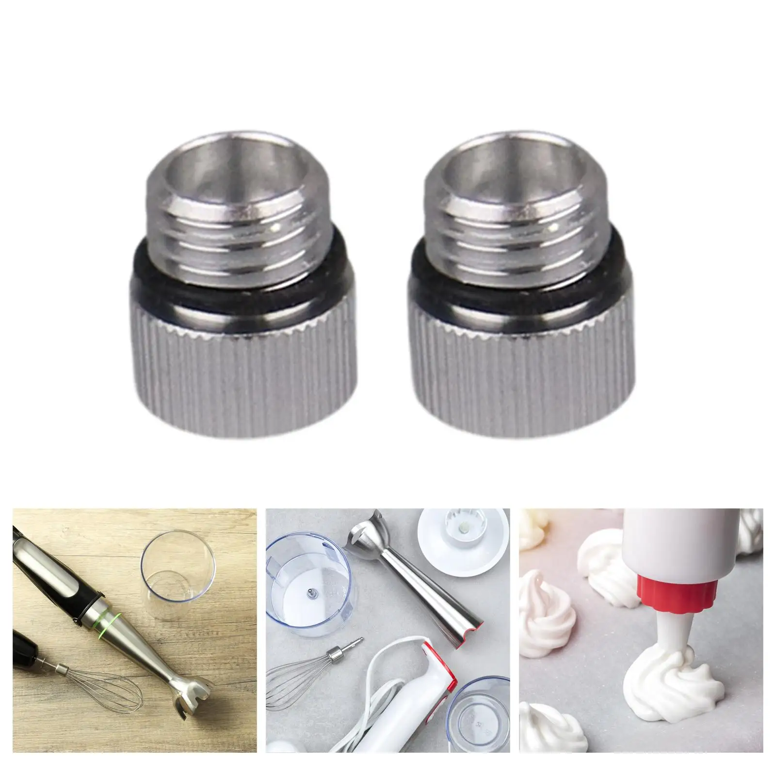 2Pcs Nozzle Base Cream Whipper Baking Accessory Sturdy Nozzle Holder Aluminum Whipped Cream Dispenser Base for Cheese Dessert