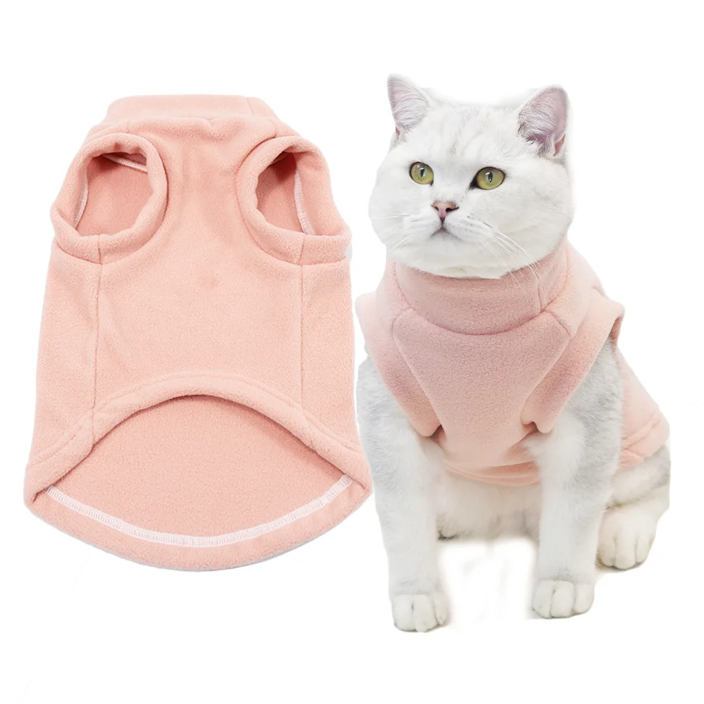 Spring Autumn Pet Clothes Warm Fleece Cat Puppy Jacket Vest for Small Dogs Cats Kitten Sphynx Clothing camisetas para gatos - imagen 2