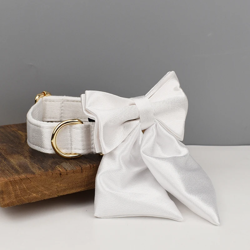 Venta caliente diseño personalizado Logo sublimación impreso poliéster accesorios para mascotas Collar de perro correas arnés arco conjunto Crystal01 - imagen 4