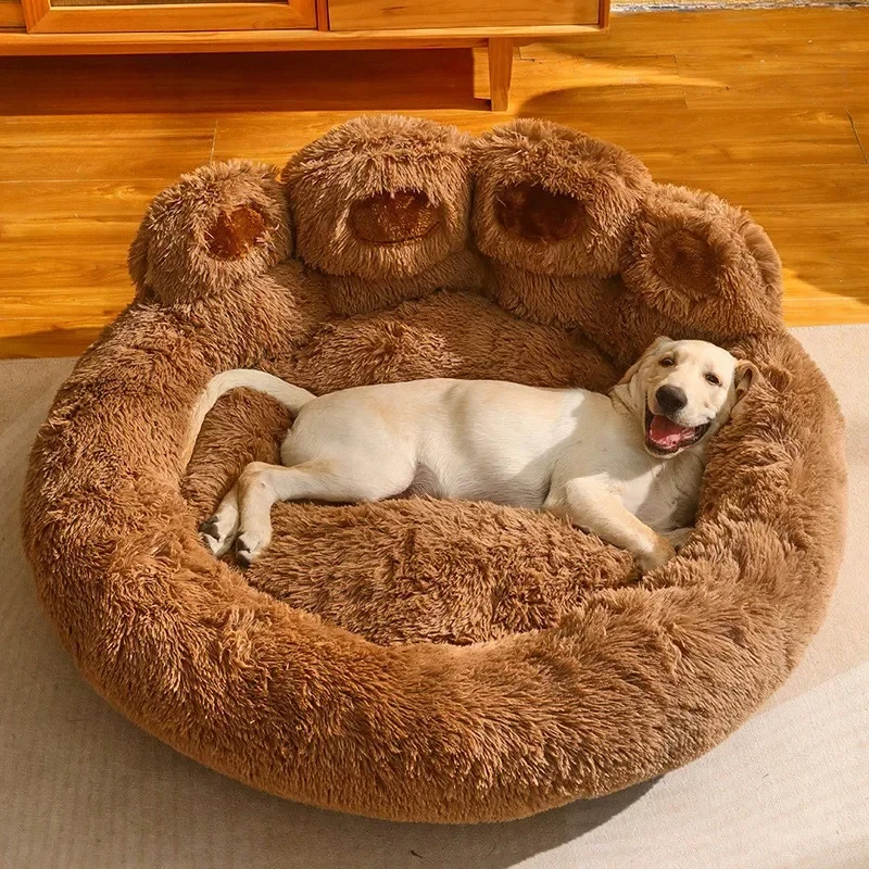 Perrera de invierno cálida para perros medianos y grandes, Corgi Golden Retriever, cama para perros, sofá de terciopelo, estera para dormir, suministros para mascotas para las cuatro estaciones - imagen 2