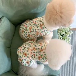 Abrigo Floral grueso de otoño e invierno para mascotas, oso de peluche, falda de capullo de flor para perros pequeños y gatos, ropa para perros pequeños, ropa para cachorros