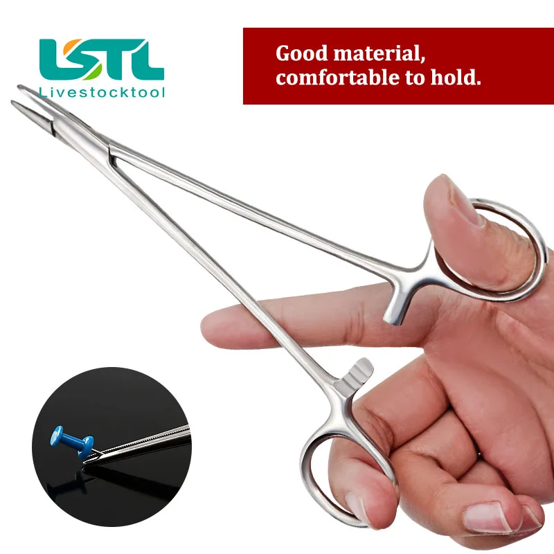 Porta agujas quirúrgicas de 16/18cm, pinzas hemostáticas, pinzas de ortodoncia de acero inoxidable, instrumento de dentista veterinario - imagen 5