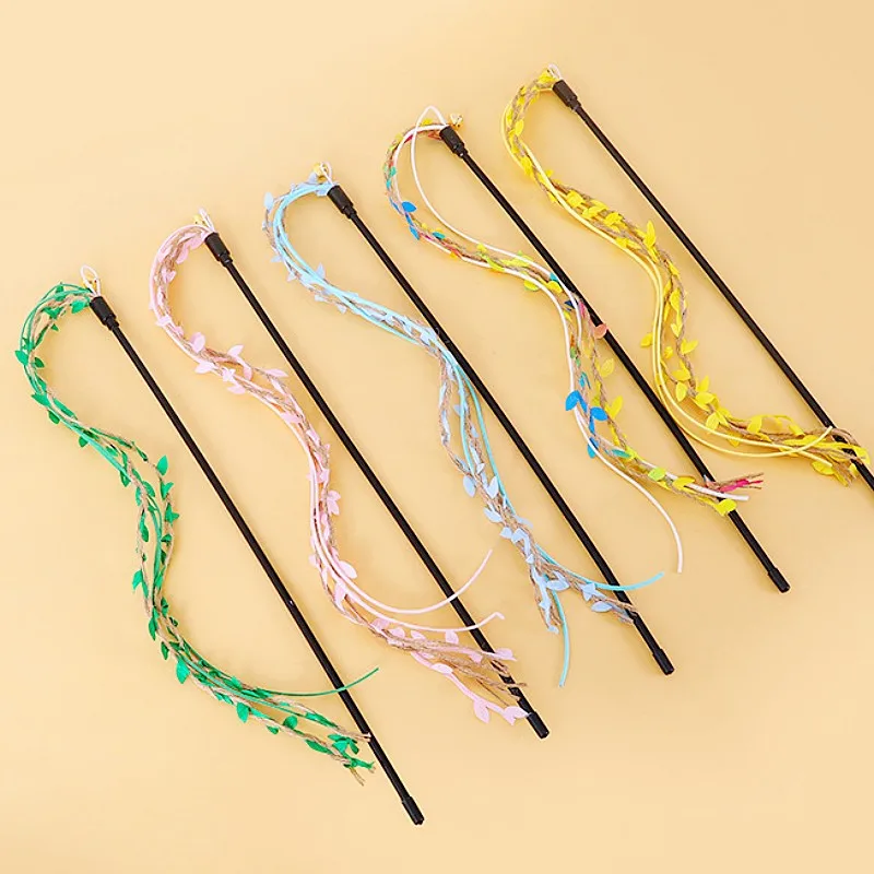 Juguete para gatos con borlas de cuerda, palos para gatos con mango largo, palo interactivo con borla, juguete para gatitos con campana, juguetes autohi para gatos provocadores - imagen 3