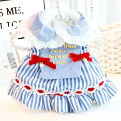 Falda marinera a rayas para perros pequeños – Algodón Otoño Invierno