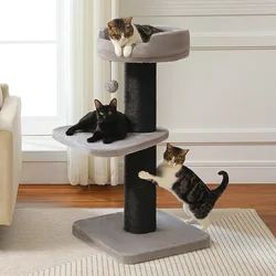 Poste rascador para gatos, árbol grueso para gatos, torre para gatos grandes, cama para gatos con flores, rascador alto para gatos de interior