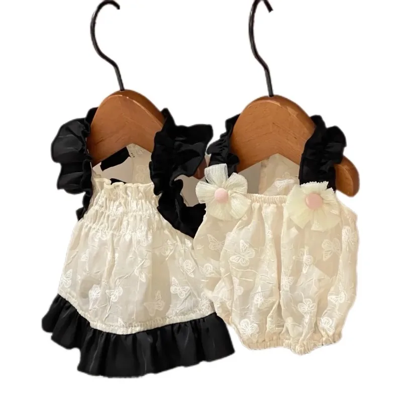 Ropa para mascotas Ins, vestido con tirantes para perros, falda Floral de burbujas, falda con lazo de calabaza, disfraz de fiesta de princesa, regalo de cumpleaños, ropa de lujo para perros - imagen 2