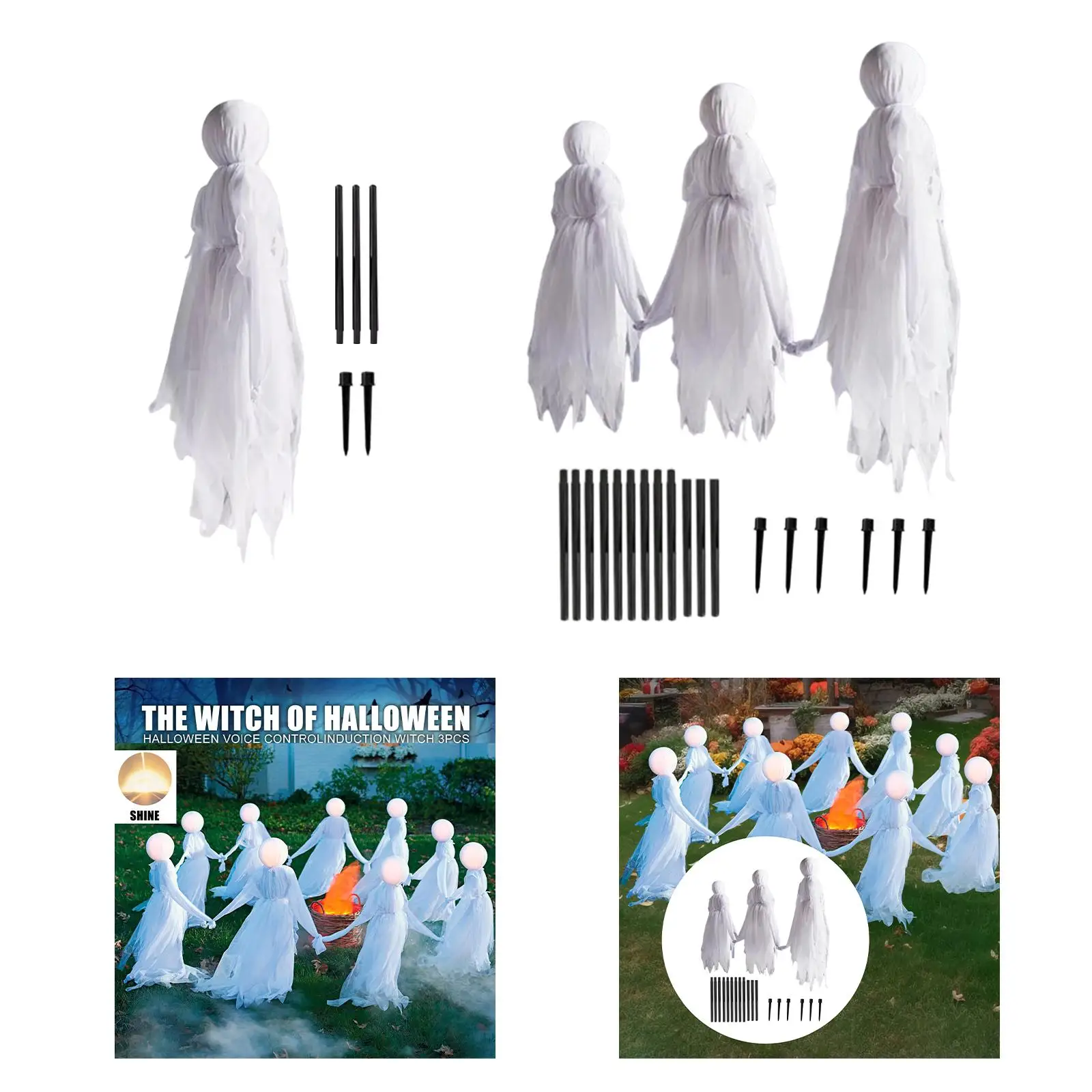 Glowing Witch Gifts Color Changing Halloween Decorations Outdoor Halloween Ornament for Holidays Home Party Lawn Porch Entrance