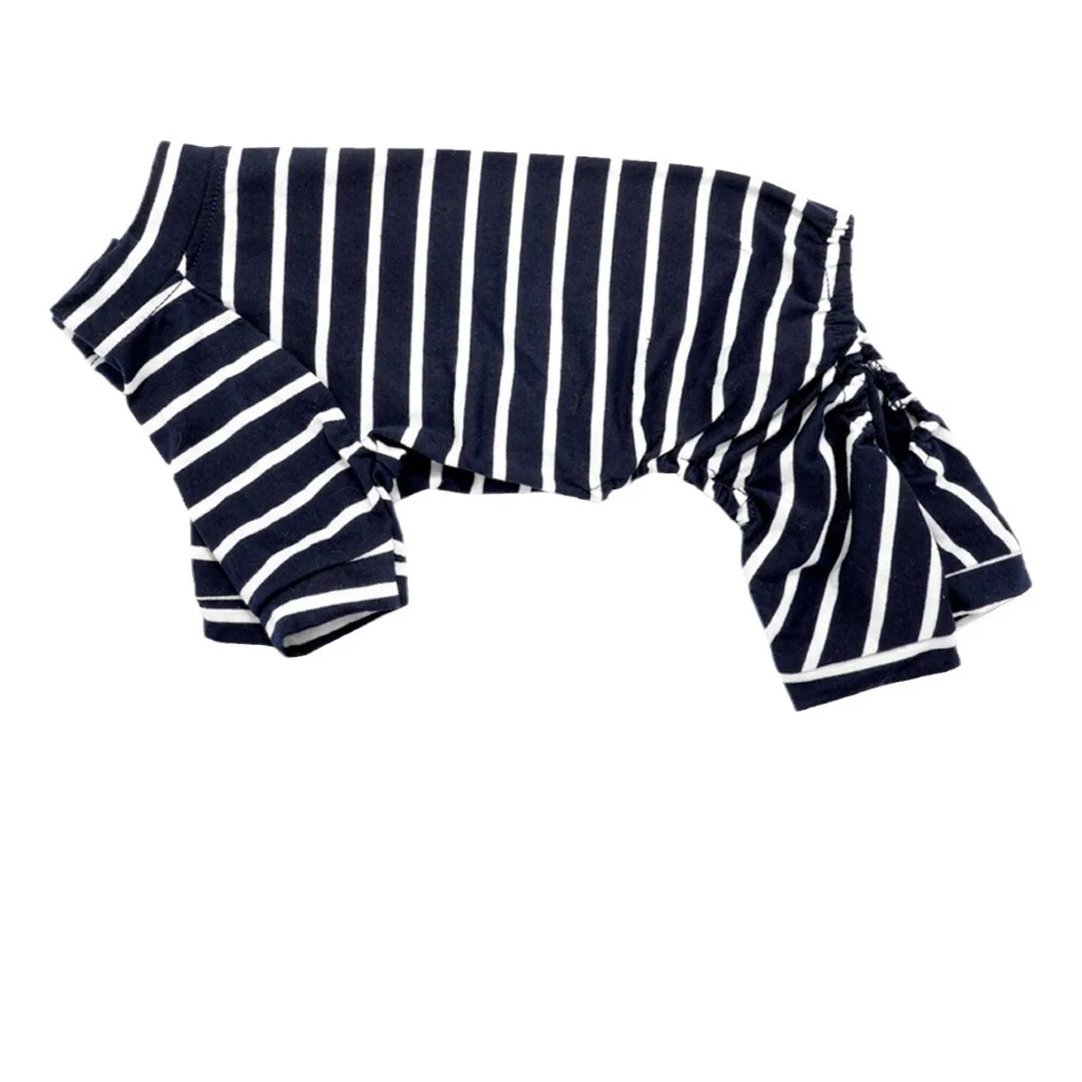 Pijamas de perro a rayas para perros pequeños y medianos, mono suave para cachorros, ropa para perros de primavera y otoño, mono Pjs para cachorros - imagen 2