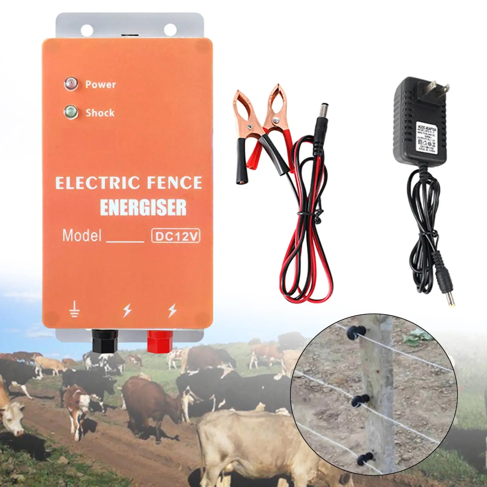 Electric Fence Energizer Lightweight Livestock Supplies for Cattle Lawn Farm