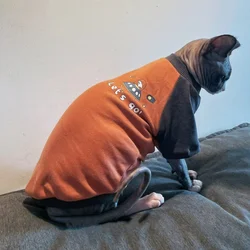 Abrigo suave de algodón para gatos Sphynx y Devon Rex - manga larga