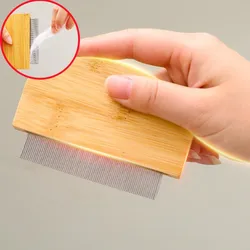 Cepillo 2 en 1 de bambú para gatos y perros - pelo limpio y masaje