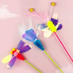 Varita interactiva con plumas para gatos – Juguete de caza