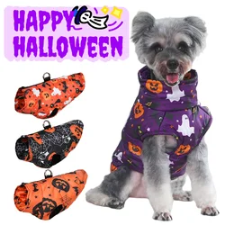 Abrigo de invierno para perros con estampado de calabaza - Halloween