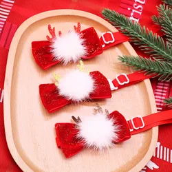 50 Uds pajaritas para perros para Navidad Año Nuevo rojo ajustar bola roja estilo pajarita para perros corbatas para decoración de fiesta de perros