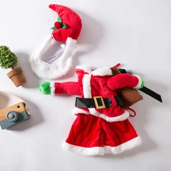 Disfraces navideños para mascotas, traje para perros con gorra, traje de Papá Noel, sudaderas con capucha para perros, disfraces navideños para gatos