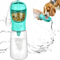 Botella de agua portátil para perros y gatos con taza de viaje