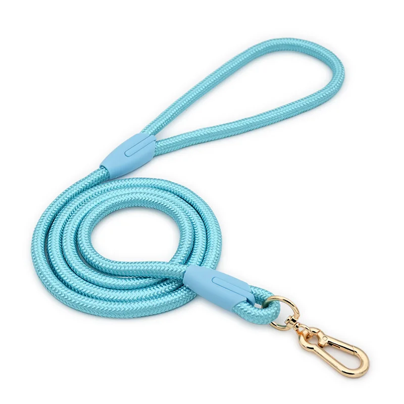 Juego de Collar y correa para perro de cuerda trenzada, plomo de entrenamiento para mascotas de nailon resistente para perros medianos a grandes, caminar al aire libre con bloqueo - imagen 5