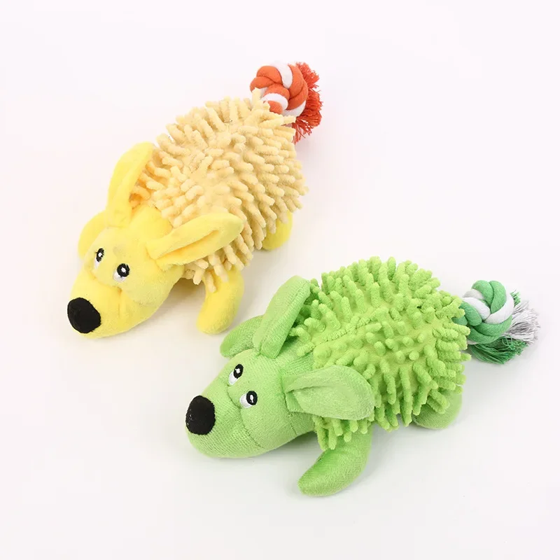 Juguete de peluche de conejo pequeño de dibujos animados para perro, limpieza de dientes, fabricación de dientes, sonidos, mopa, nudo de felpa, juguete para mascotas