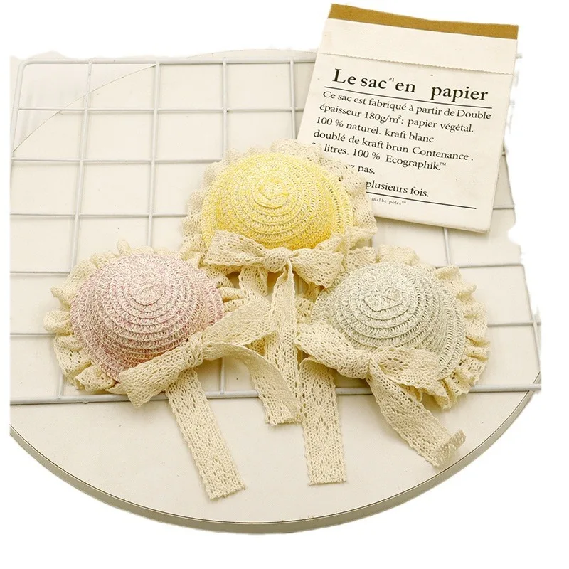 Spring/Summer Pet Straw Hat Pet Hat Cat/Dog Hat Bow Decoration Cat/Dog Party Pets Headgear Supplies Puppy Accessories - imagen 5