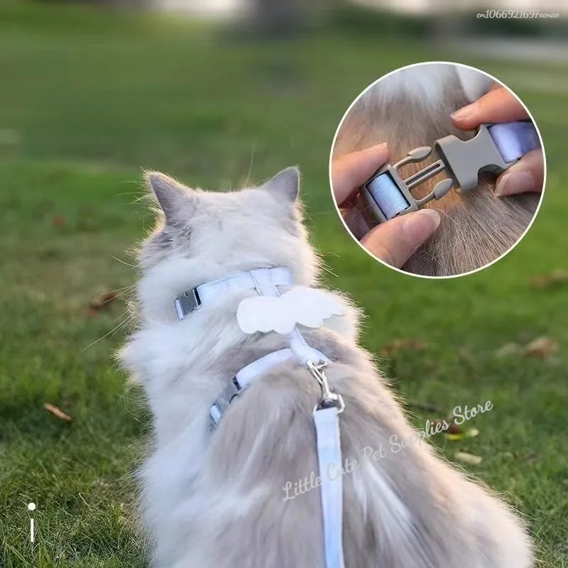 Juego de arneses y correas para mascotas con alas, arnés ajustable para gatos, perros pequeños, Pug, Chihuahua, accesorios para gatos