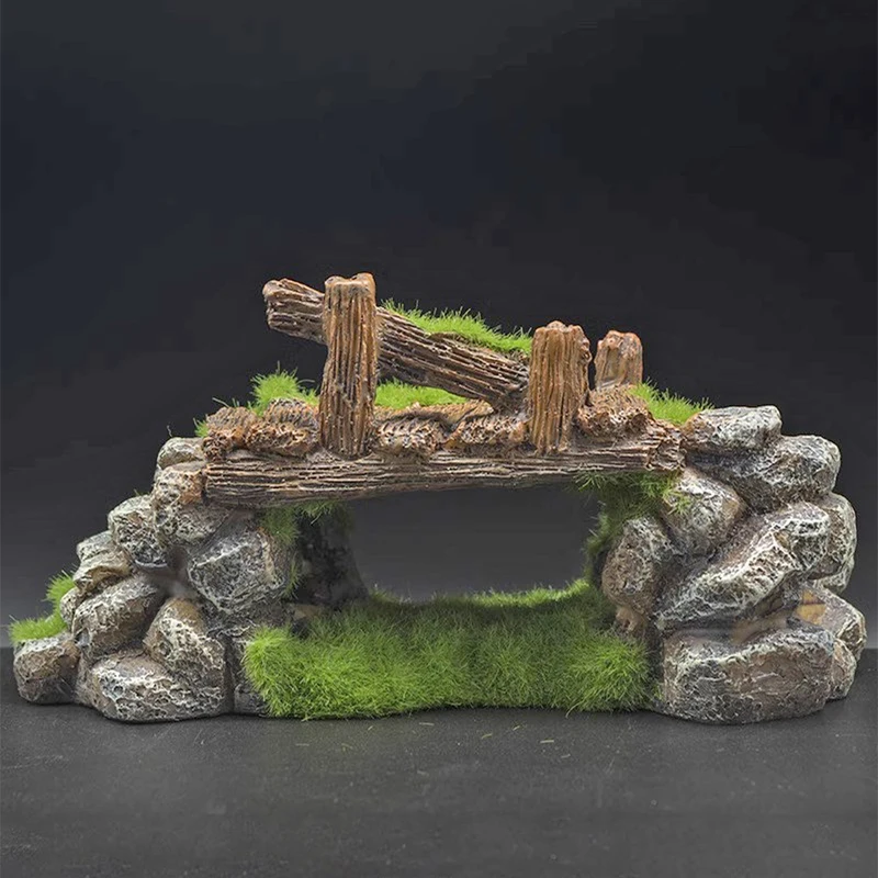 Adornos creativos para pecera con forma de rocalla de musgo, decoración de paisajismo, rocalla de resina para acuario, adornos artesanales para el hogar - imagen 4