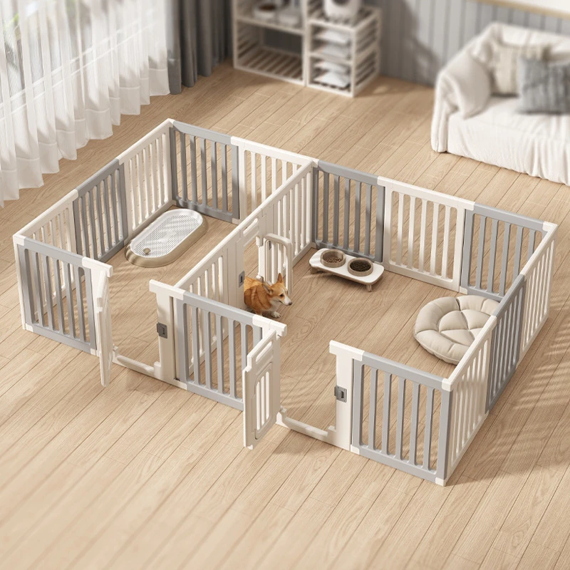 Valla para perros de Color blanco y gris, juego de barandilla para mascotas, valla de separación interior, productos para mascotas pequeñas y medianas, accesorios para jaulas - imagen 3