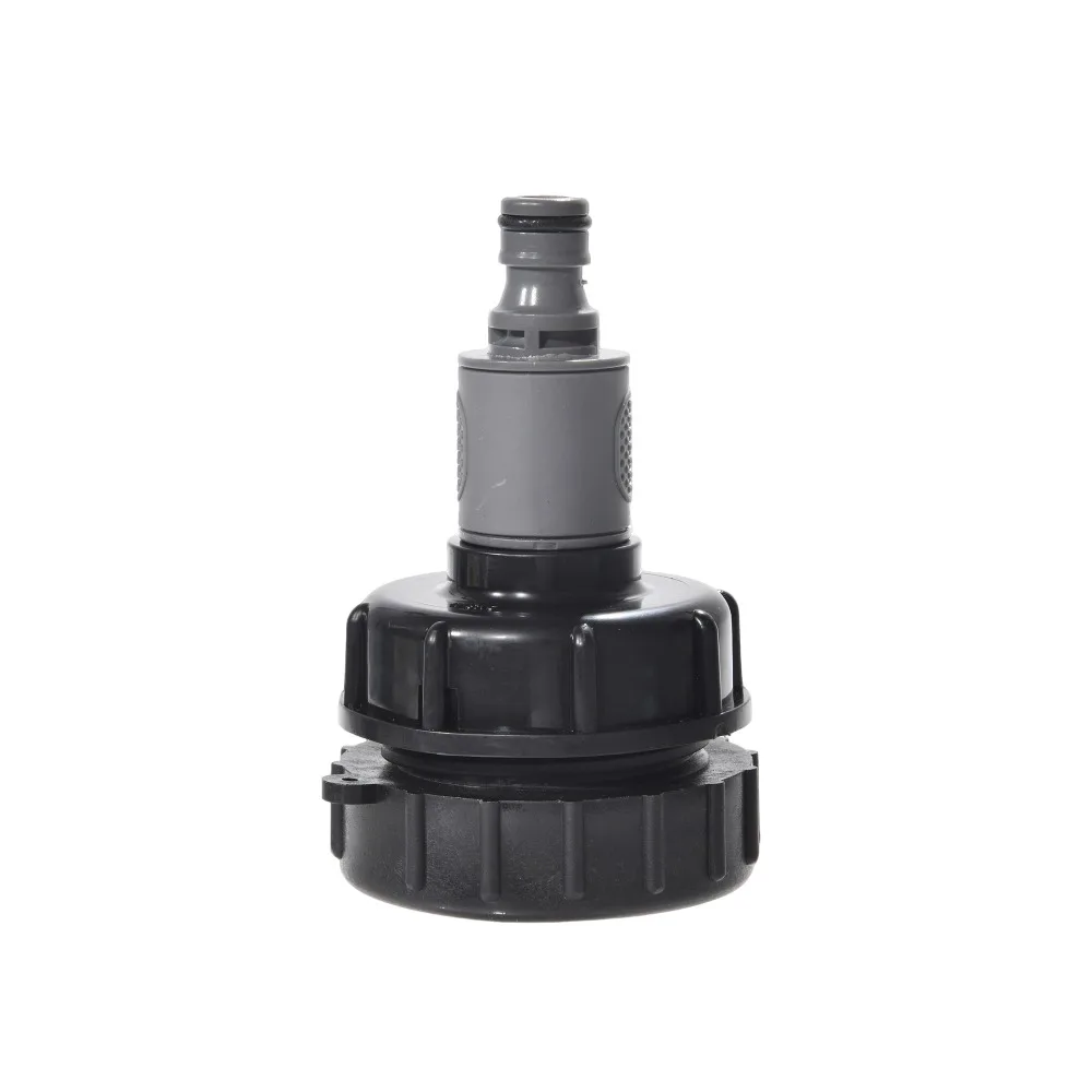 1 Juego de conector de manguera de válvula de mano IBC, adaptador de grifo de rosca S60x6 para barril de lluvia de 264Gal, tanque de riego de jardín estándar de EE. UU./UE - imagen 3