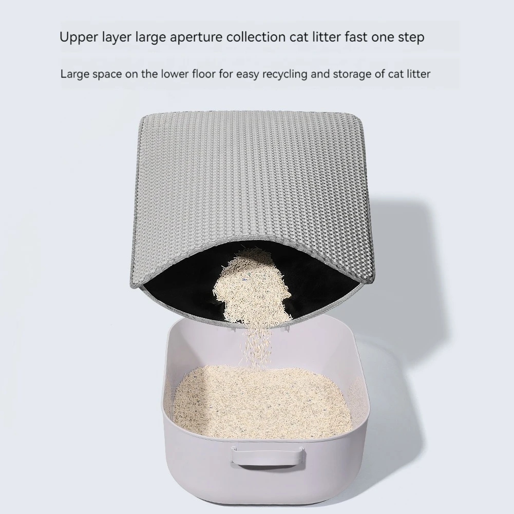 Estera de arena para gatos EVA impermeable, 60x90cm, EVA, doble capa, caja de arena para mascotas, estera antideslizante, almohadilla para arena para gatos, limpieza de arena para gatos, 6 colores - imagen 3