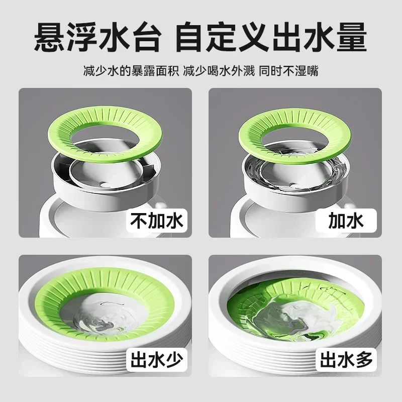 Cuenco de boca no húmedo para perro, bebedero de boca antihumedad suspendido, lavabo de agua flotante, protección del cuello para mascotas, bebedero de agua antigolpes - imagen 3