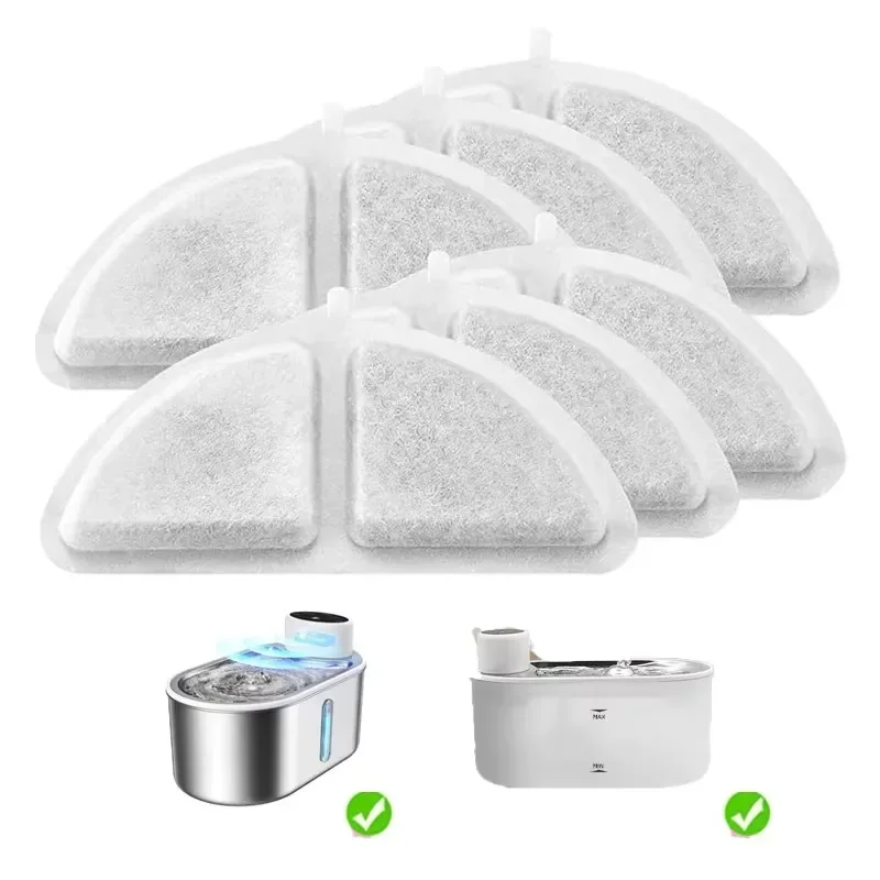 Filtro de carbón activado de 6 piezas, elemento filtrante de resina para fuente de agua para gatos, purifica el agua, accesorios dispensadores de agua para perros y gatos - imagen 2