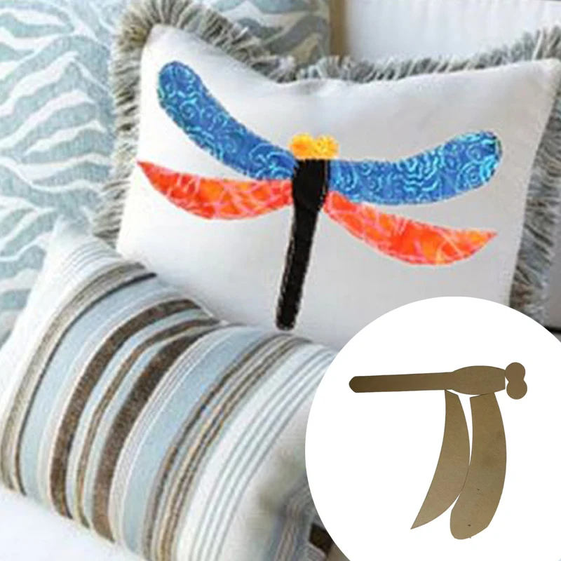 Plantilla para acolchar libélula Patrón de costura transparente Adecuado para manualidades de bricolaje, herramientas de costura de bordado duraderas para mantas, fundas de almohada, ropa, plantillas duraderas de costura compuesta esenciales para acolchar, plantillas de costura