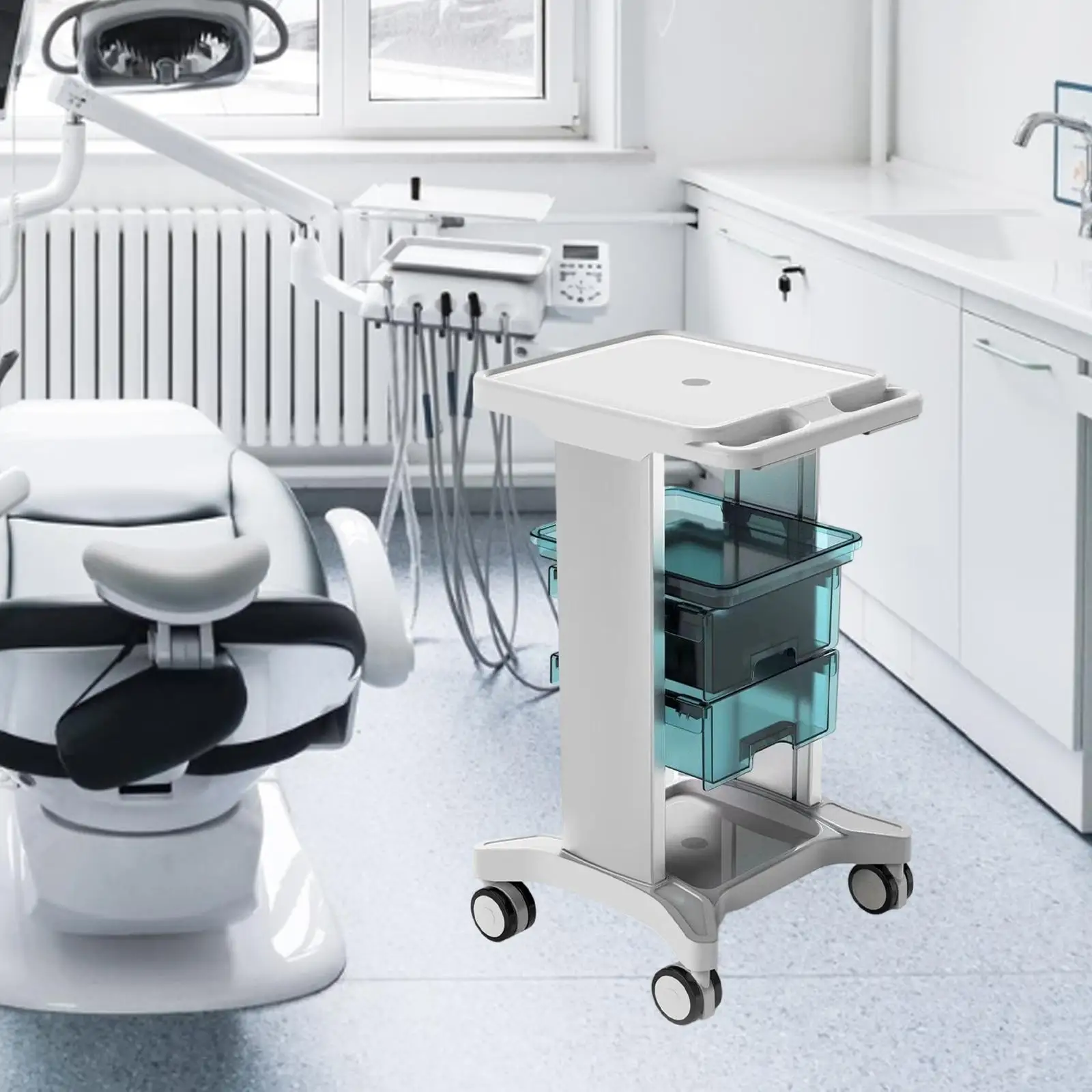 Rolling Beauty Instrument Storage Cart with Pull Out Drawers for Makeup, Hair Rolling Beauty Instrument Storage Cart with Pull Out Drawers for Makeup, Hair